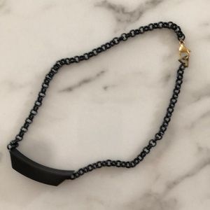 Black metal chain necklace